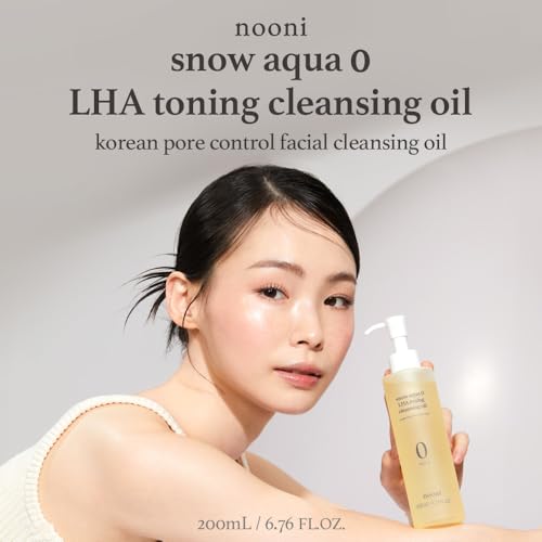 NOONI Snow Aqua 0 LHA Toning Cleansing Oil - Blackhead Remover for Glass Skin, Pore Control, Sebum Control, Moisturizing