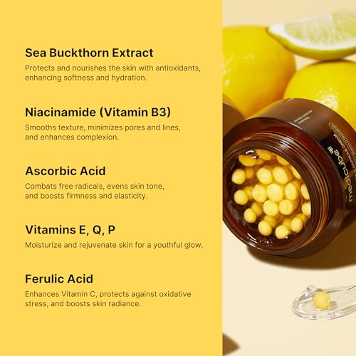  Medicube Deep Vitamin C Golden Capsule Face Moisturizer for Wrinkles and Skin Radiance - Transparent Gel for Glow Hydra