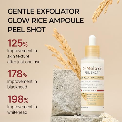 Pele Shot Glow White Rice Peeling Ampoule Soft Exfoliating Dead Skin Cells Remover for All Skin Types
| Soft Exfoliatin