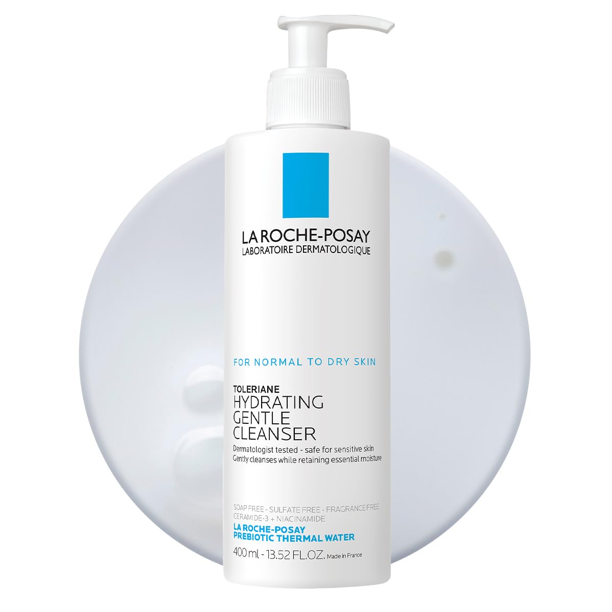 La Roche-Posay Toleriane Hydrating Gentle Face Cleanser, Hydrating Facial Cleanser With Niacinamide + Ceramides, For Dry