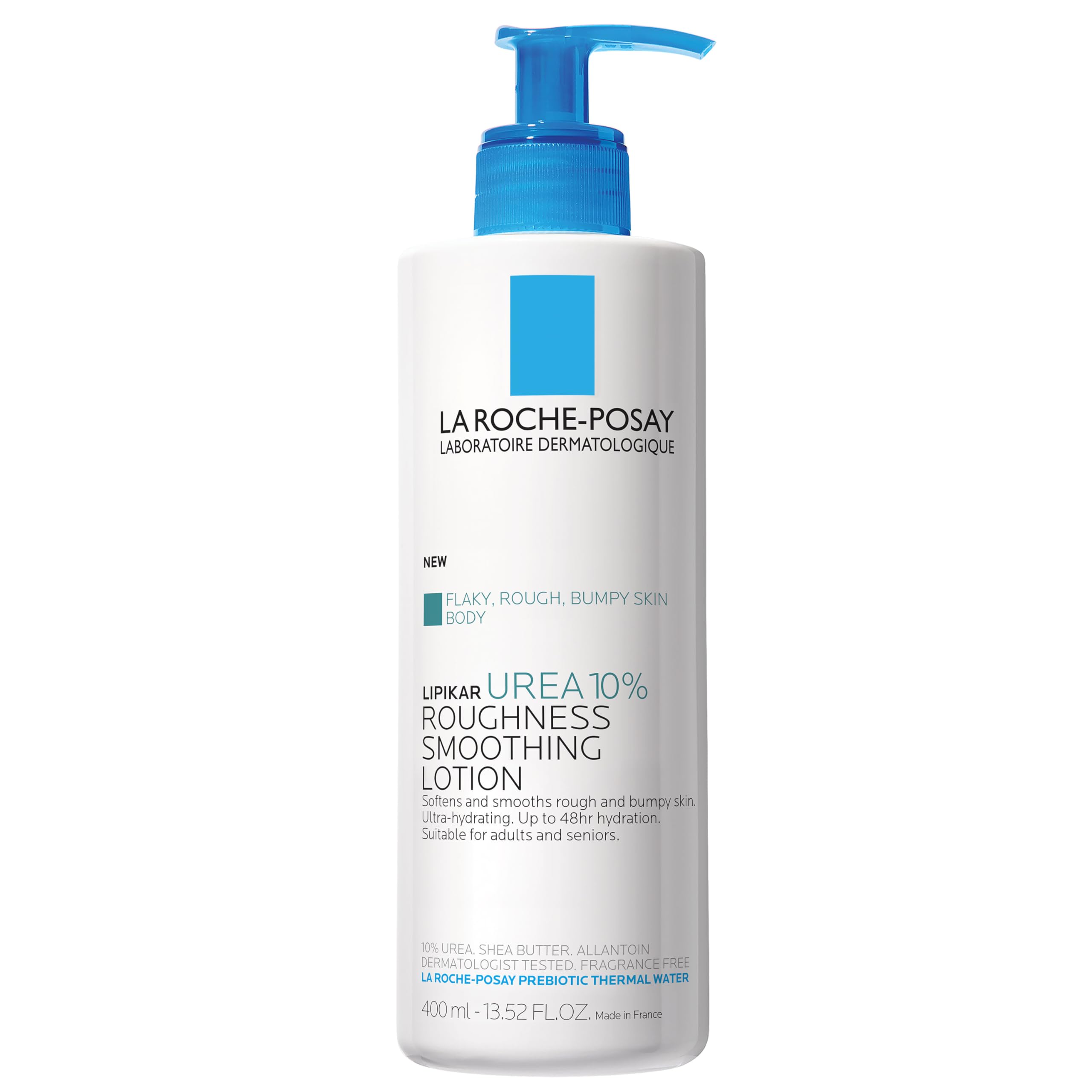 La Roche-Posay Lipikar Urea 10% Roughness Smoothing Lotion for Dry Skin, Allantoin & Shea Butter Body Lotion, Rough and
