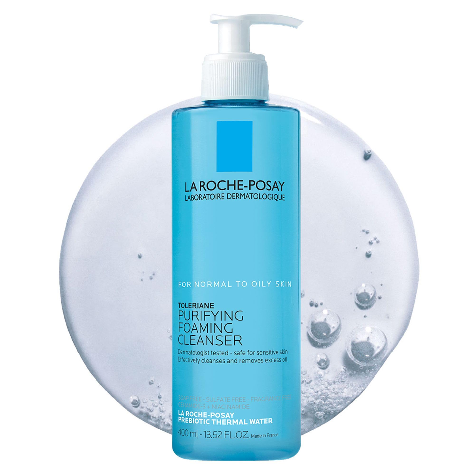 La Roche-Posay Toleriane Purifying Foaming Facial Cleanser, Oil Free Face Wash For Oily Skin, Cuts Oil While Safeguardin