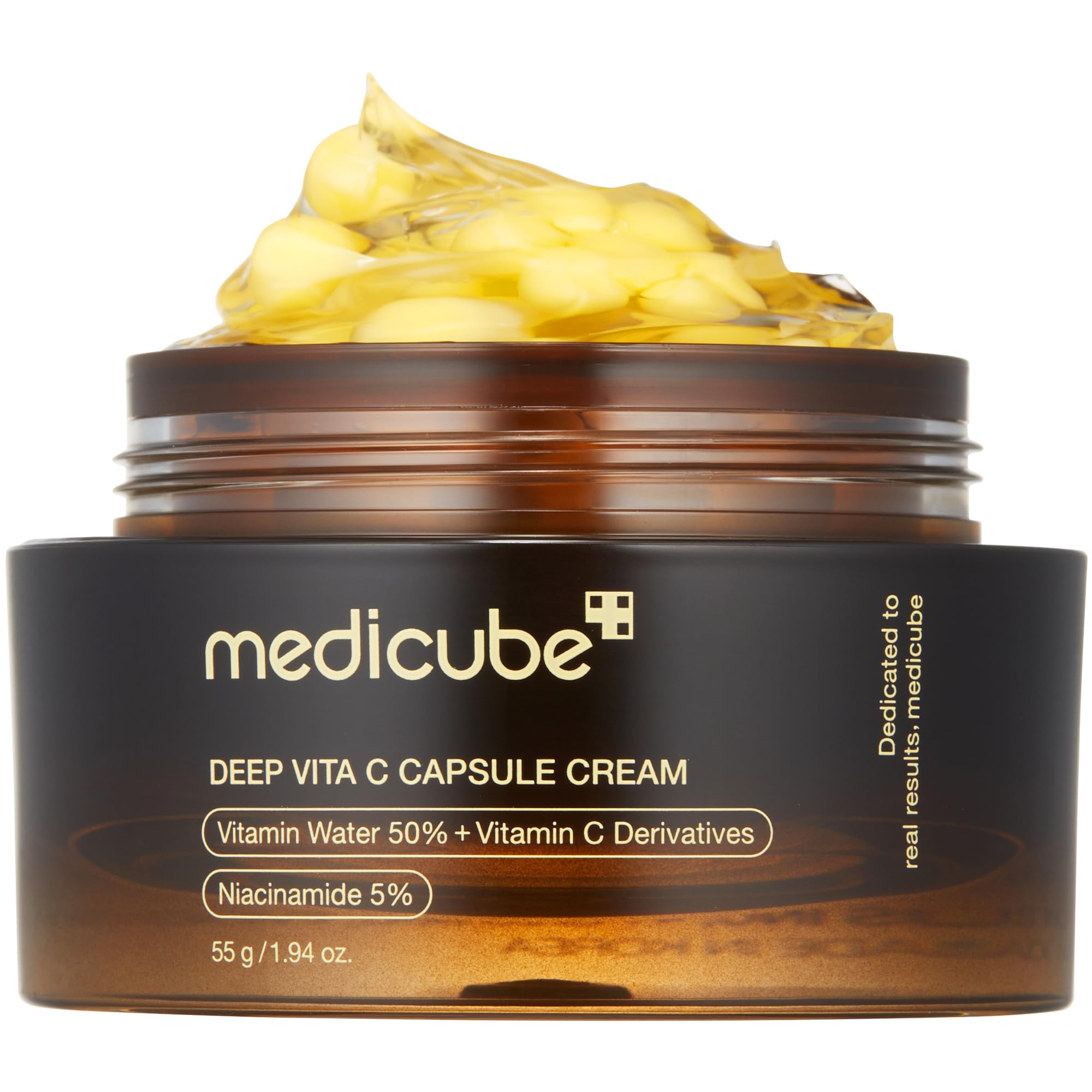 Medicube Deep Vitamin C Golden Capsule Face Moisturizer for Wrinkles and Skin Radiance - Transparent Gel for Glow Hydra