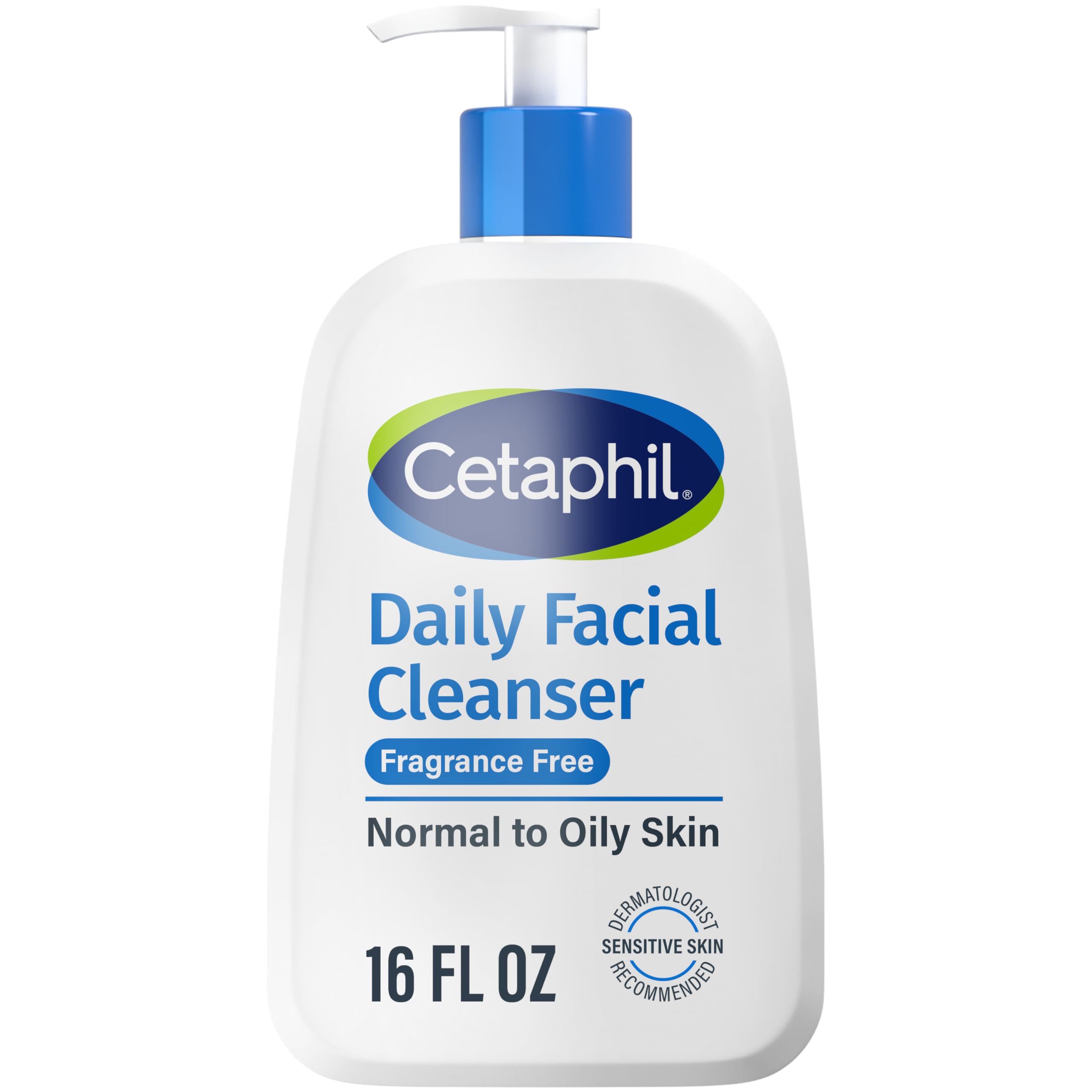 Cetaphil Face Wash, Daily Cleanser for Sensitive, Combination to Oily Skin, Fragrance Free, Gentle Foaming, Hypoallerge